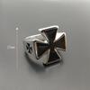 Vintage Silver Color Male Stainless Steel Rings Armor Shield Knight Templar Crusader Cross Medieval Signet Retro for Men