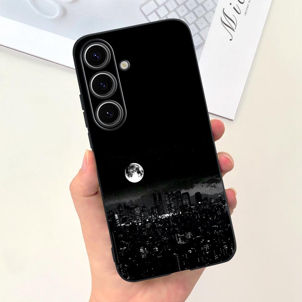 For Samsung S24 Ultra S24 Plus Case For Samsung Galaxy S24 A24+ Phone Cover Cute Cat Moon Night Cow Soft Silicone Case Coque Bag
