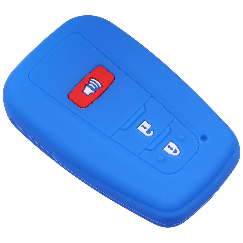 Lcyam Key Fob Cover Case 3Buttons Remote Protector Silicone Fits For Toyota Rav4 Corolla Camry Prius Avalon