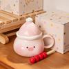 Cute Pink Pig Ceramic Cartoon Mug with Lid
