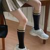 Women's Cotton Boot Socks Knee High Socks JK Preppy Calf Socks Simple Color Block Striped Knee High Stockings Gifts