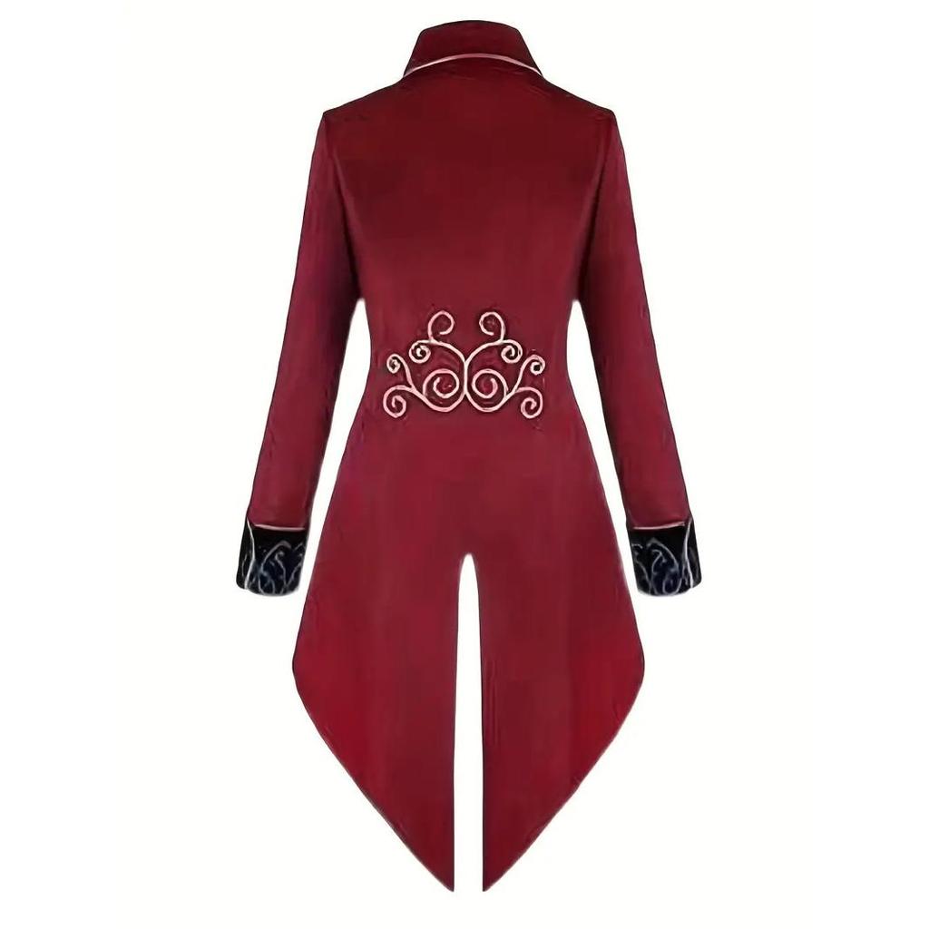 Gothic Victorian Tailcoat Jacket Men Steampunk Medieval Cosplay Costume Male Pirate