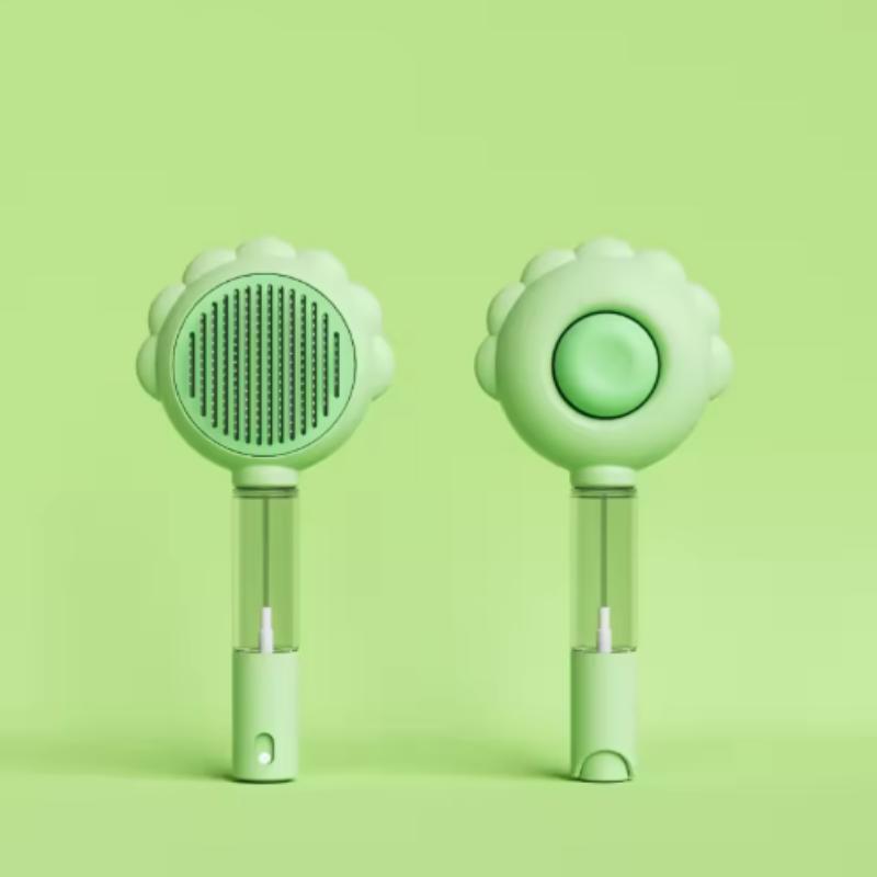 

New Pet Pet Comb One Button Hair Removing Dog Needle Comb Massage Cleaning Cat Comb 3-in-1 Cat spray Comb зелёный