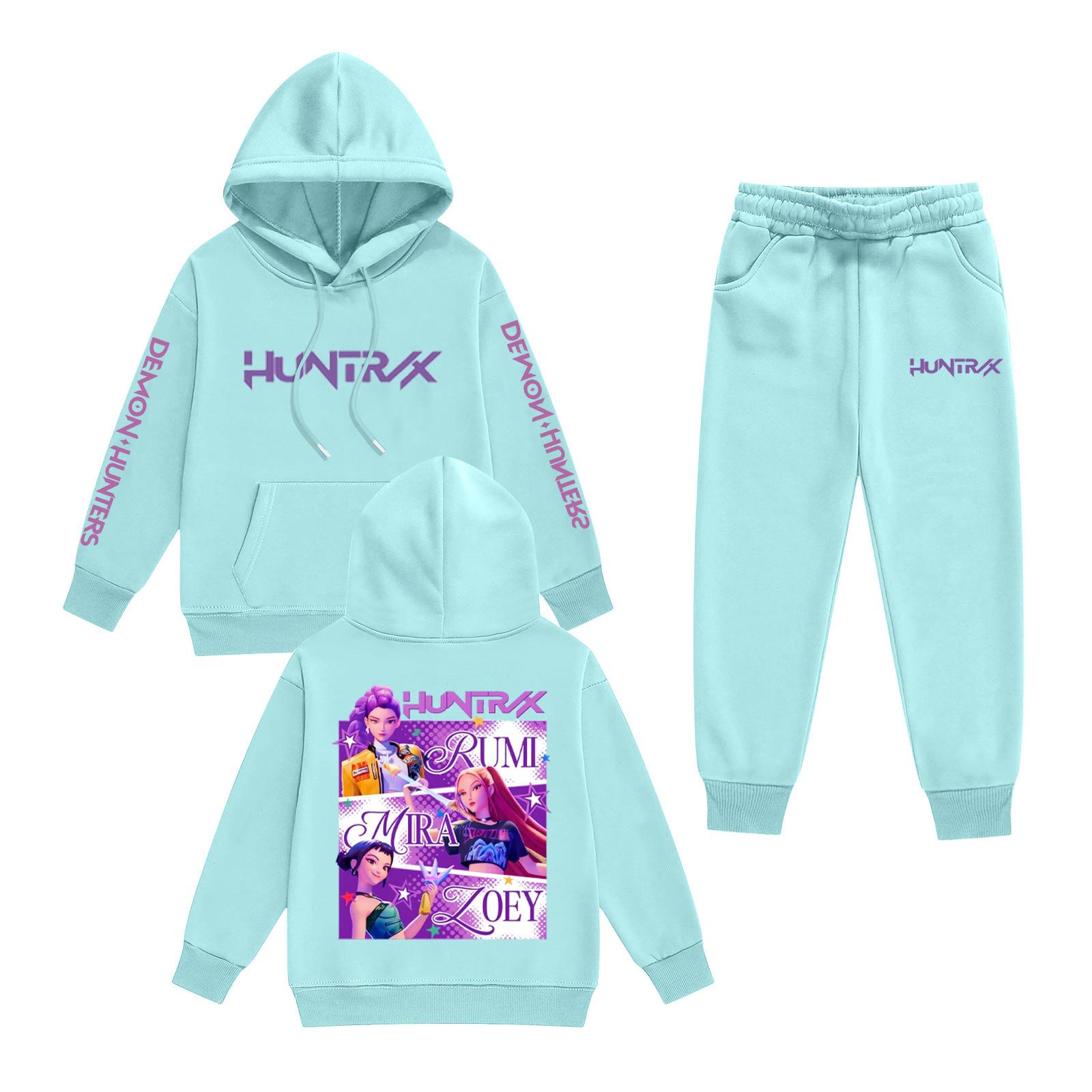 

Kids Long Sleeve Loose Pullover Letter Print Drawstring Hooded Sweatshirt Set 120