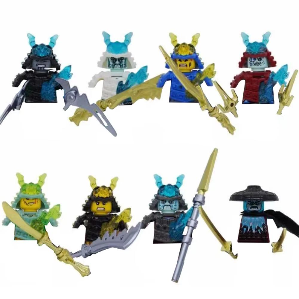104 PCS ninja building block doll set, assembled role action doll DIY building block doll toy boy birthday gift.