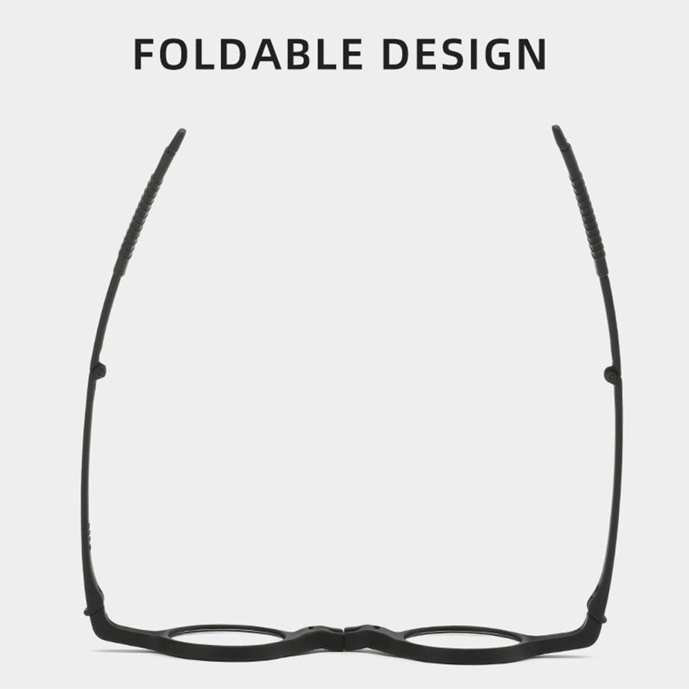 Round Lens Folding Reading Glasses with Zipper Glasses Case Spring Hinge Readers  for Women & Men