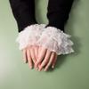 Short Multi Layer Lace Fake Sleeves Girl Ruffle Decoration Wrist Cuffs Fingerless Wedding Bridal Gloves Maid Cosplay Bracelet