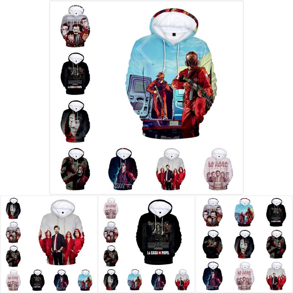 La Casa De Papel 3d Hoodies Sweatshirts Long Sleeve Comfortable Money Heist Pullover