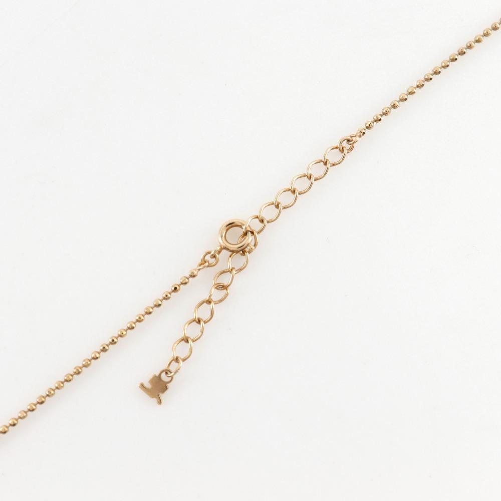 COURREGES Heart Necklace Pink Gold Plated Gold/Rhinestone Heart 7.4g Women Used