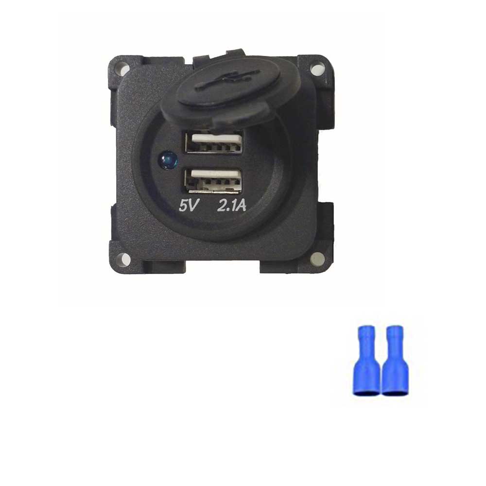 

12V 20A Double USB Ports Dual USB Socket Charger For Motorhome Campervan Caravan