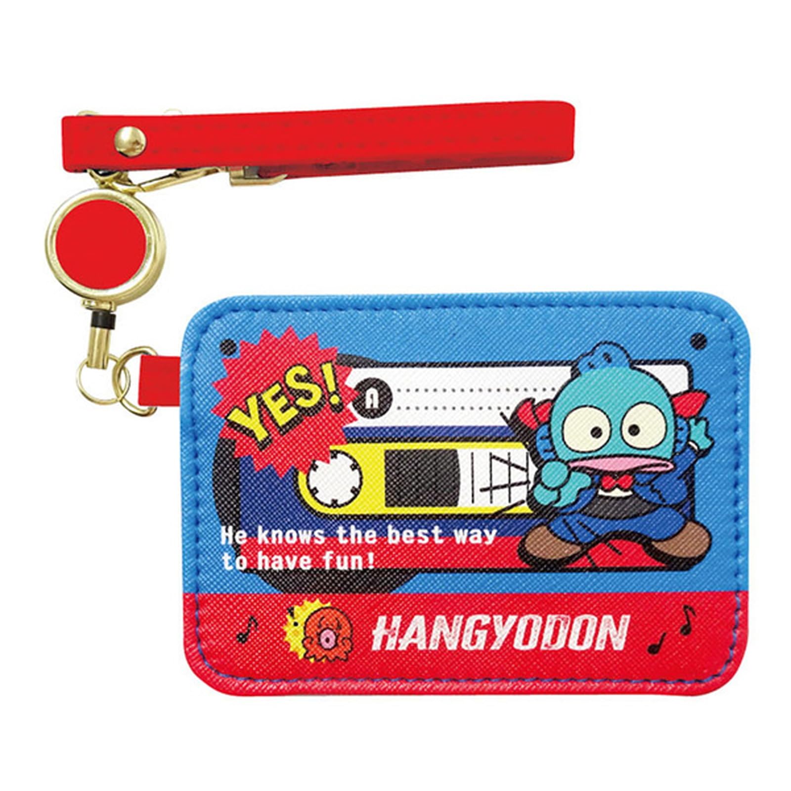 K Company Sanrio Characters (Vintage Retro) Pass Case with Reel Hangyodon SAV-RT-HG