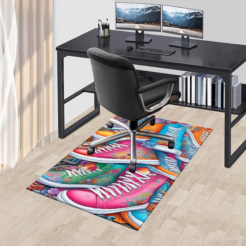 1PC floral pattern sneakers Extra Large Non Slip Floor carpet, Office, family, Studio   Large Area Rug Indoor Rugs, Bold Statement Piece