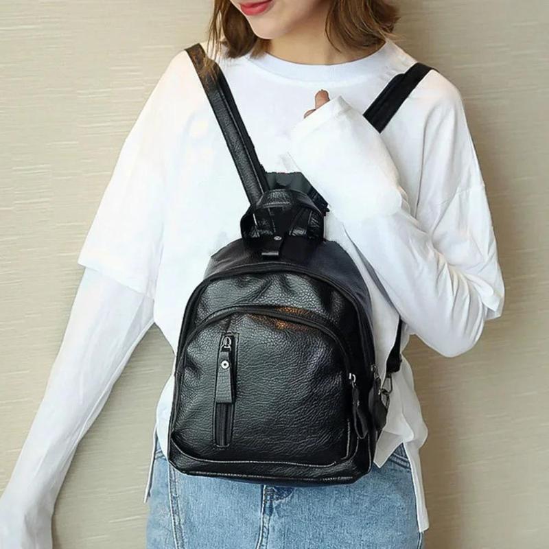 Solid Color Backpack Small Size New Casual Women's Bag Simple And Fashionable Gift For Women Travel Backpacks School Bags