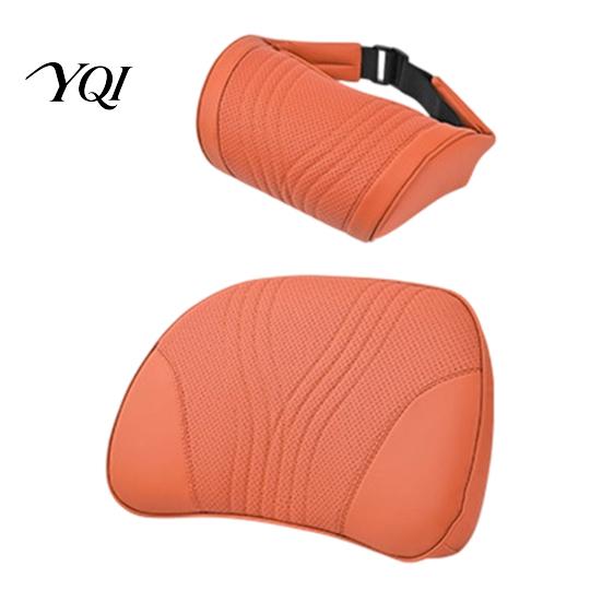 Supportive Headrest Car Pillow for Neck Support, Memory Foam with Breathable Seat Adjustable Strap, Universal Ergonomic Lumbar Support Cushion