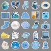 50 Pictures Ins Blue Doodle Personality Small Fresh Guka Manual Account DIY Milk Tea Cup Water Cup Suitcase Sticker Waterproof