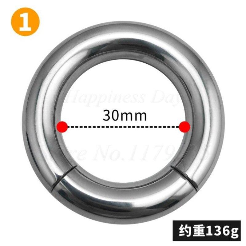 304 Stainless Steel Heavy Duty Male Magnetic Ball Scrotum Stretcher Penis Lock Ring BDSM Sex Toy for Man