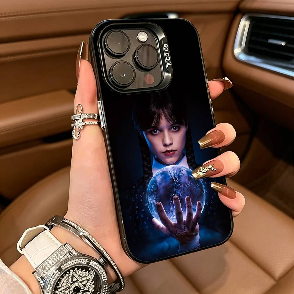 Famous actress--Actress J-Jenna-O-Ortega Phone Case For IPhone17 16 11 12 13 14 15 16 Pro Max Cover Colored Silver Funda Bumber