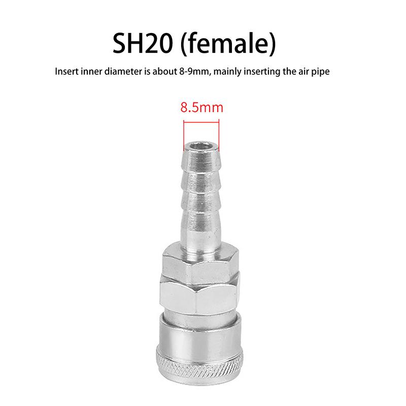 2Pcs Pneumatic Fitting C Type Quick Coupling Connector Coupler For 8Mm Compressor Ph20+Sh20