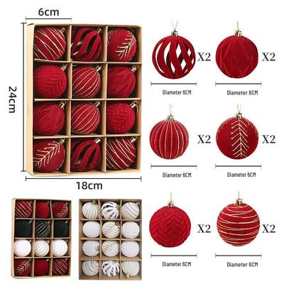 Enfeites de Árvore de Natal de Veludo Escuro de 6CM