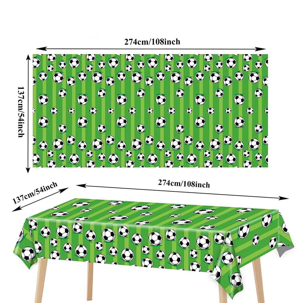 Football Birthday Party Decor Set: Plates, Cups, Tablecloth, Cutlery, Backdrop, Banner & Balloons.