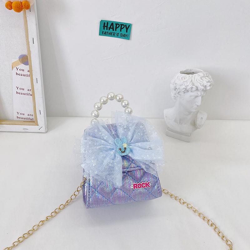 Stylish Mini Pu Leather Children's Crossbody Bag With Chic Bow Design For Kids