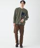 Brushed Boucle Fleece with Pocket Design Long Sleeve for Khaki [CLIFFE MAYER] T-shirt Men, MEDIUM,