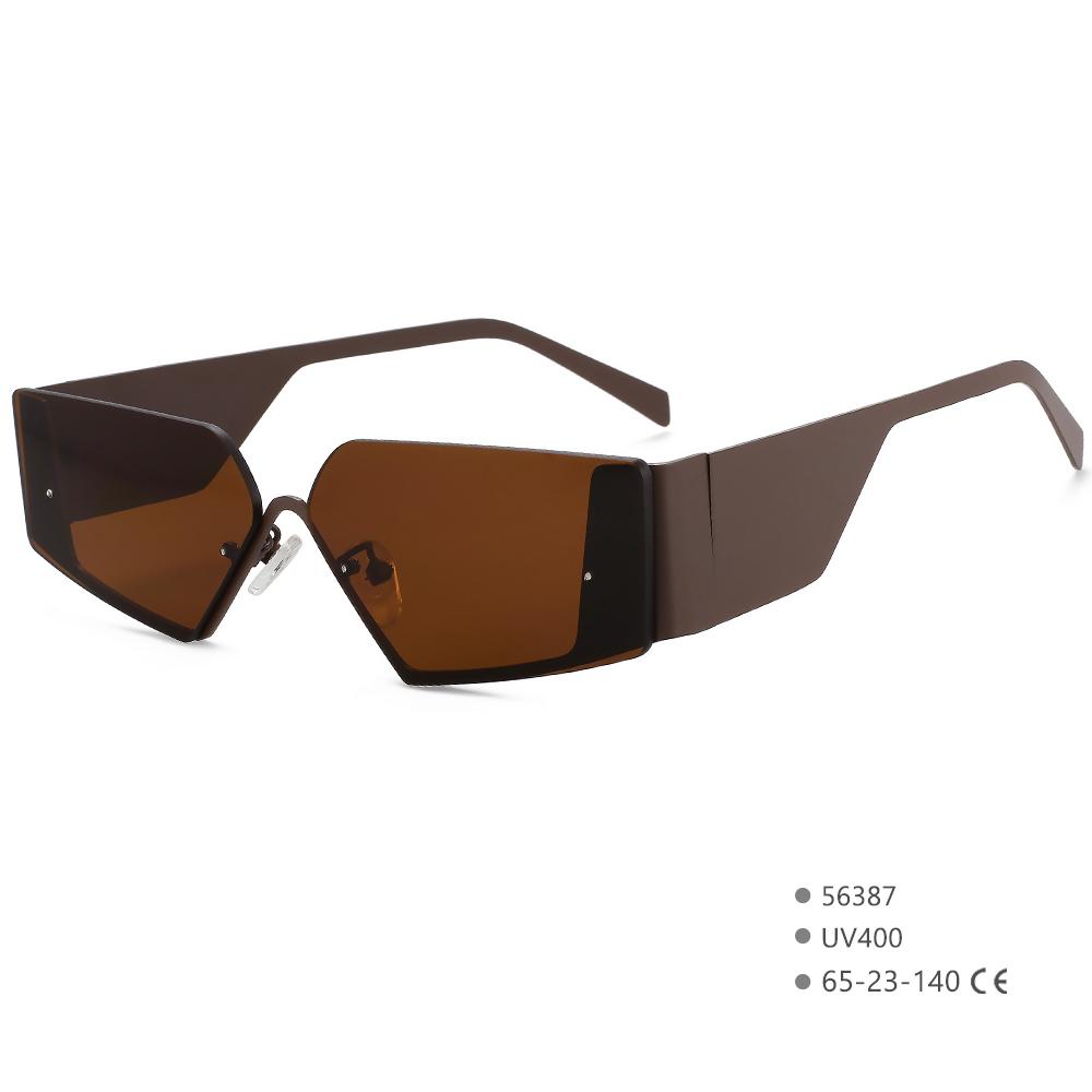 56387 Luxury Punk Rimless Sunglasses Women Brand Designer Half Frame Sun Glasses Men Goggle Shades Uv400 Fashion Black Eyewear