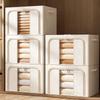 Bangnimeijia Cotton Linen Down Jacket Storage Box, Wardrobe Clothing Organizer, Large Capacity Quilt Storage Container, 66L, 1 Piece
