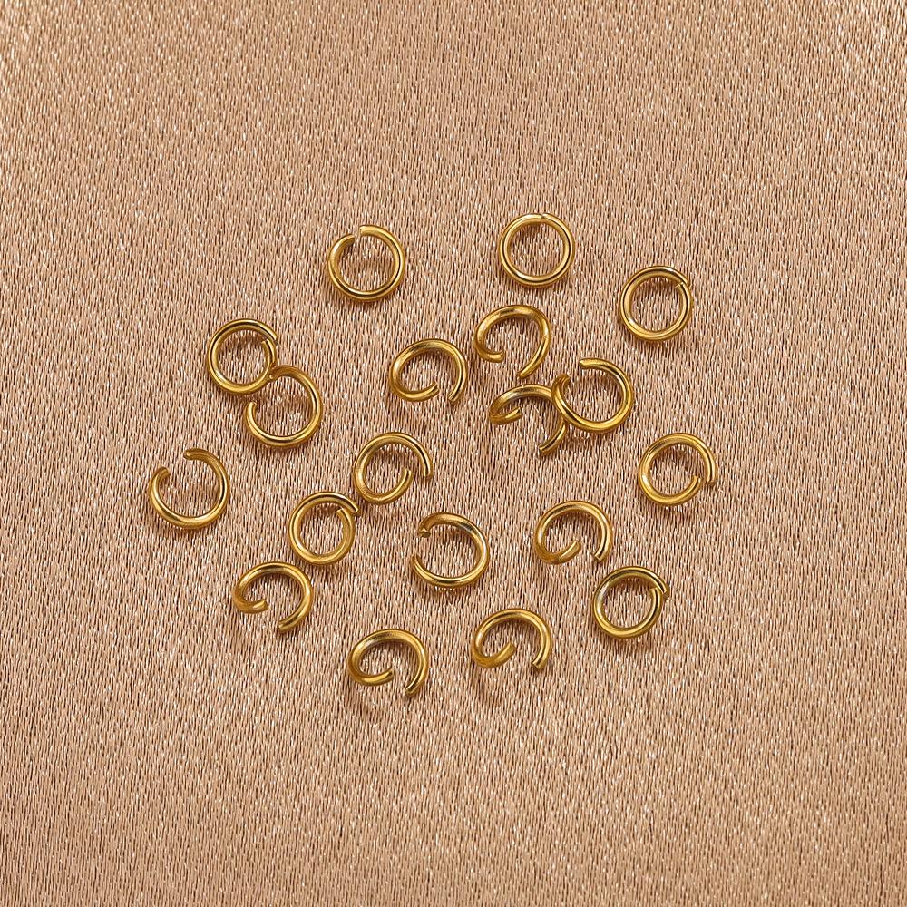 100pcs PVD Gold Plated Stainless Steel Open Jump Rings Connectors for DIY Jewelry Making Split Ring Jewelry Findings Accessoires
