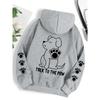 Talk To The Paw Funny Dog Cartoon Print Hoodie Women Warm Hoodie Fashion Casual Hooded Autumn Loose Round Neck Woman Tops