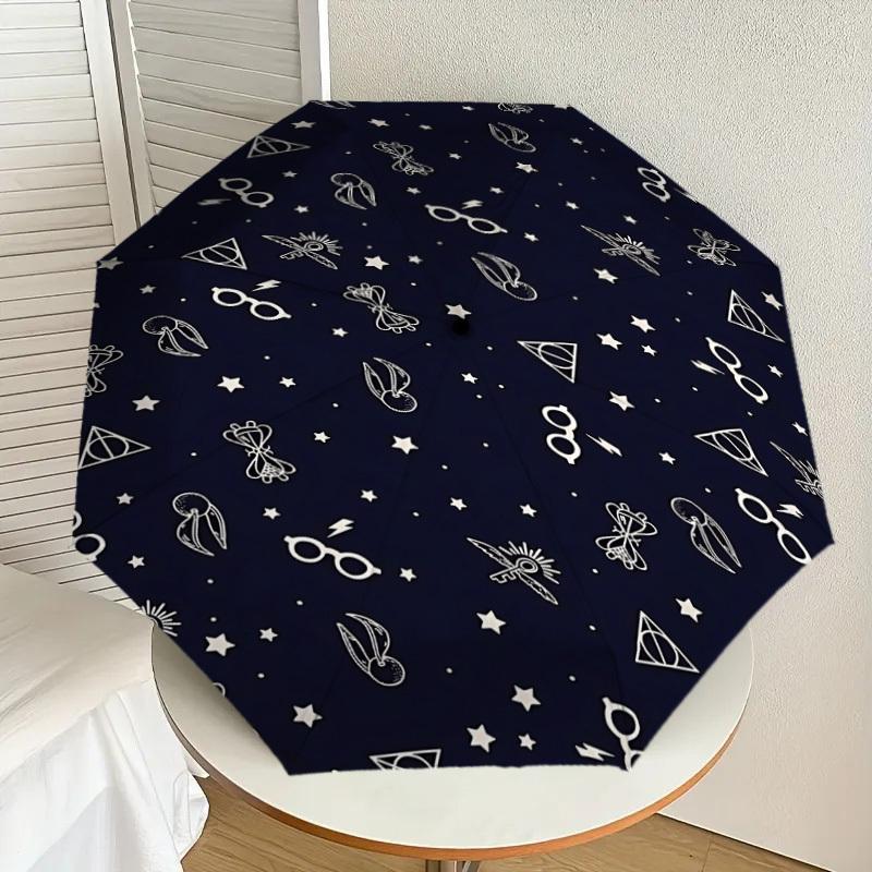 1PC Glasses Stars Umbrella-8-Rib Reinforced, Automatic Open, Lightweight & Durable, Cute Fashion Accessory for Outdoor, D2669