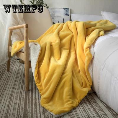Double Thickened Lamb Fleece Blanket Quilt Coral Fleece Nap Blanket Winter Warm Blanket