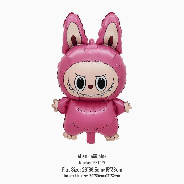 Adorable Cartoon Labubu Winter Birthday Foil Balloon for Kids' Party Decoration