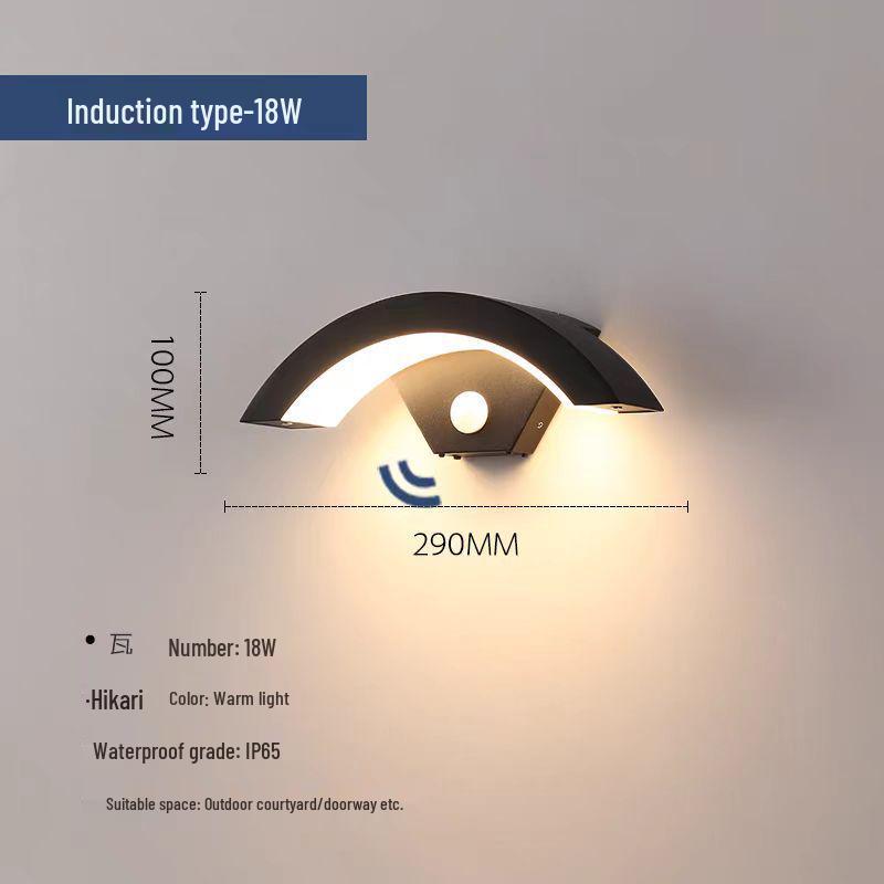 LED Waterproof Wall Light with Motion Sensor for Outdoor Garden or Balcony