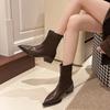 Fashion Spring Autumn Fashion Pointed Toe Women Short Boots Pointed Toe Thick Heels Shoes Botas Zapatos De Mujer