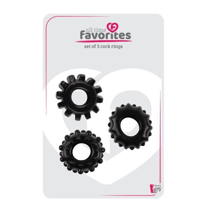 Cockring - Dream Toys - Ensemble de 3 - Textures variées - Extensibles - Ajustement serré