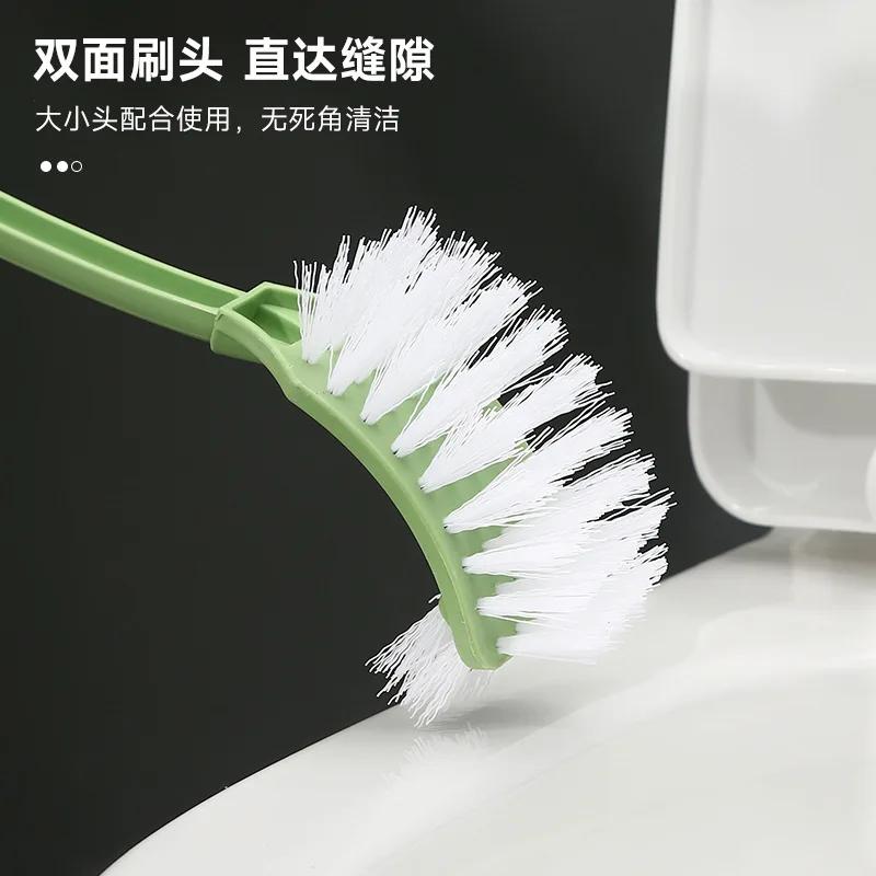 Toilet Brush Long Handle Refillable Bathroom Cleaning Accessories Double Sided Toilet Cleaning Supplies Wc