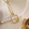Mafisar Non-Fading Gold Color 316L Stainless Steel Party Jewelry Shiny AAA CZ Zircon Heart Pendants Necklaces For Women