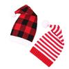 Winter Warmth Elf Hat Knitted Santa Hat for Adult Festival Plaided Hat Christmas Accessory Crochet Hat Holiday Props Hat
