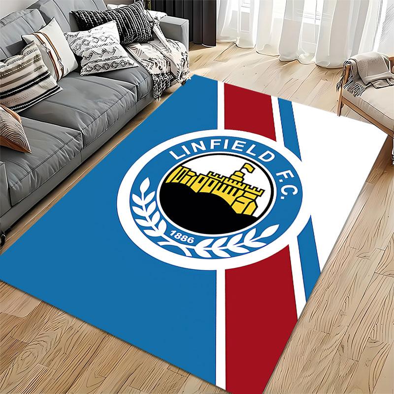 Linfield FC Logo Carpet Design suitable as a non-slip mat for the living room or bedroom sofa