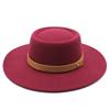 New ring-shaped flat-top wool felt big-brimmed top hat for men and women, concave-convex top, European and American fashion flat-top woolen top hat