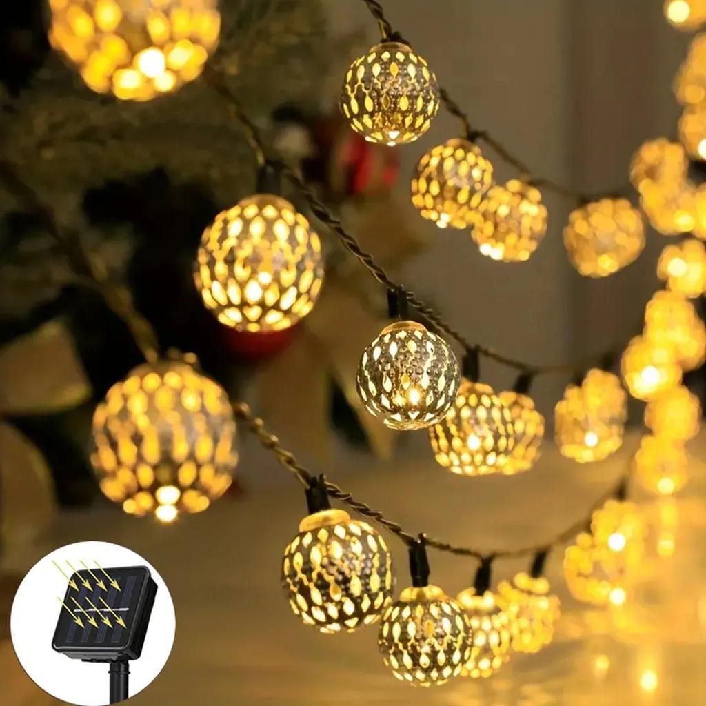 5/7m Outdoor and Indoor Waterproof Moroccan Fairy Lights Solar Led Lights for Room Decor Garden Yard Patio Party Christmas Party