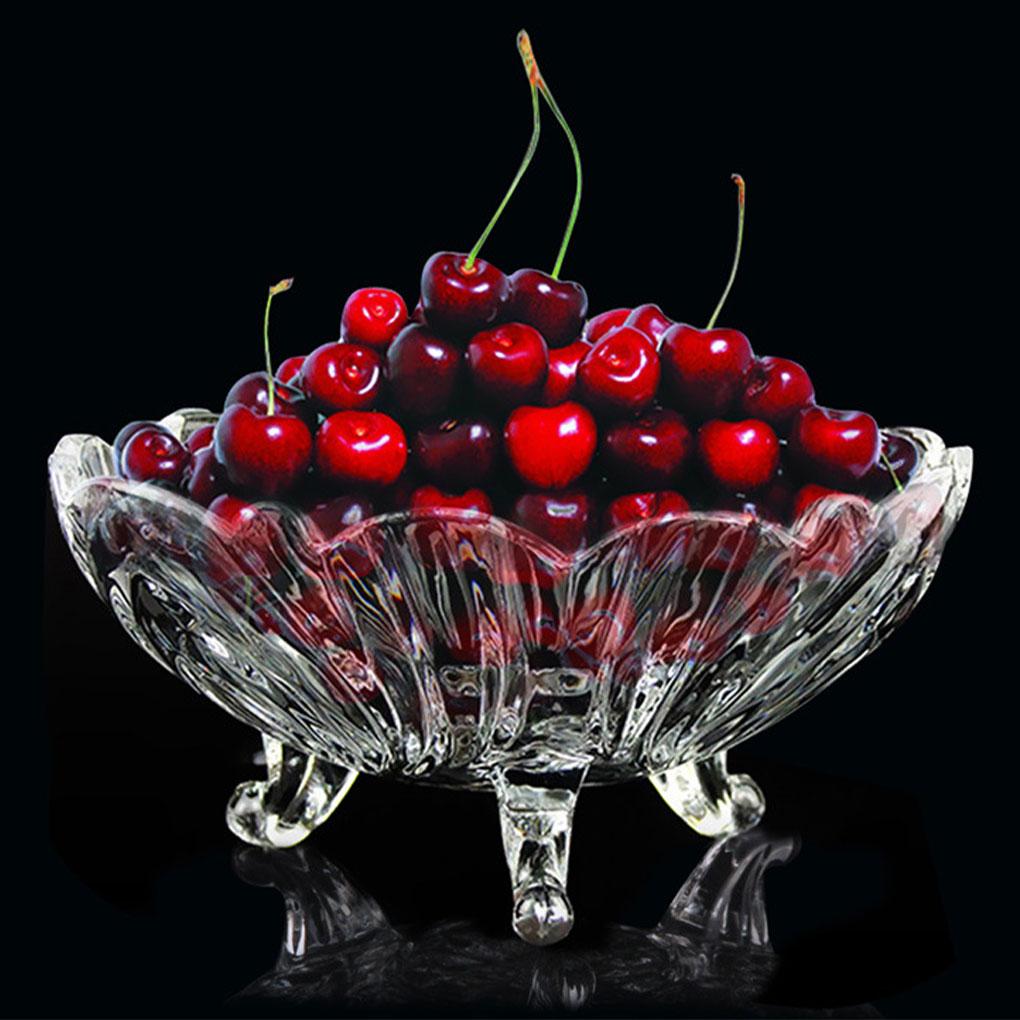 Crystal Glass Fruit Bowl Versatile Addition To Dining Table Modern Living Room Glass Fruit Bowl