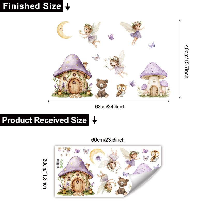 Милая наклейка на стену «Фея читает» для детской комнаты девочек, детской комнаты, фона для детской комнаты, наклейки на стену для детской комнаты