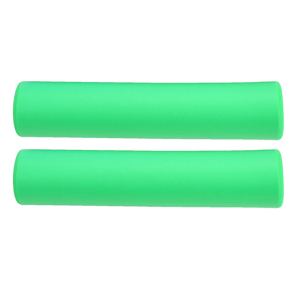 1 Pair Bicycle Handlebar Grips Anti skid Shock Proof Silicone Bike Grip With End Plugs Green