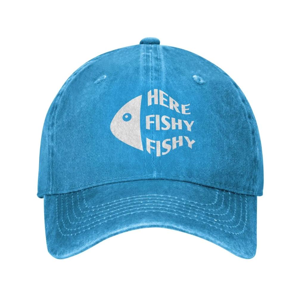 Fishing Cap Here Fishy Fishy Fishy Cap for Women Baseball Caps Trendy Hat