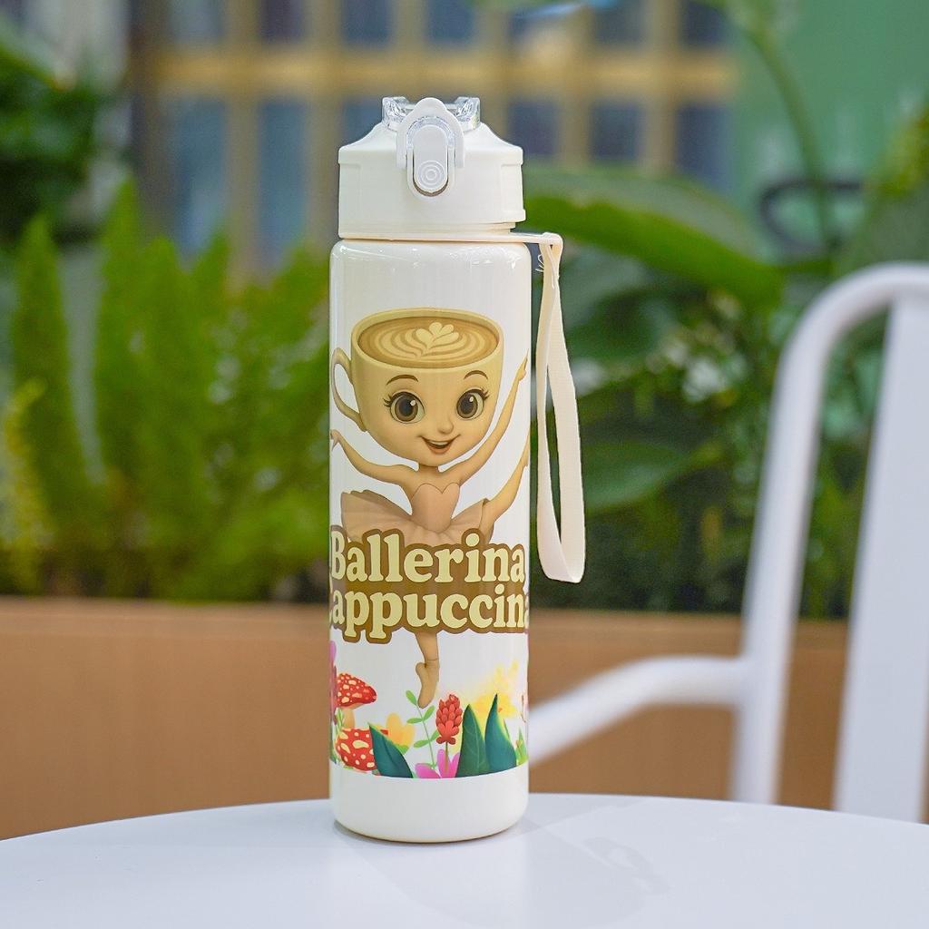 Italian Brainrot Water Bottle Tung Tung Tung Sahur Water Cup With Straw Football Sports Water Kettle Easter Valentine'S Day Gift