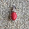 Coral Pendant, Handmade Pendant, 925 Sterling Silver Pendant, Oval Red Coral Pendant, Gift for Her, Anniversary Pendant