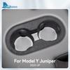 Italian Top Suede Trim Stickers for Tesla Model Y Juniper 2025-Up Rear Seat Water Cup Holder Car Interior Protection Accessories