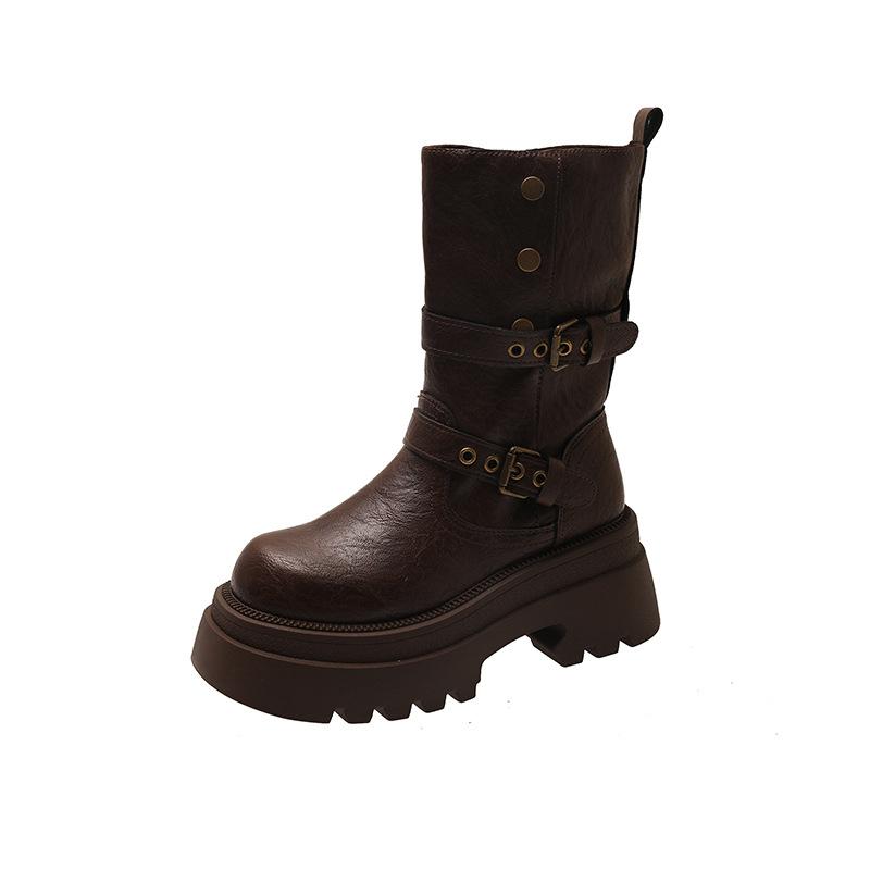 Short Martin boots women's 2025 new autumn super fire versatile retro thin explosion thick-soled British style short boots